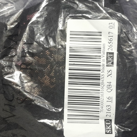 - - Victoria’s Secret PINK-lace nwt! Size xs black lace cheekster - Picture 5 of 7